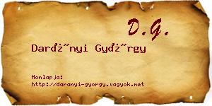 Darányi György névjegykártya